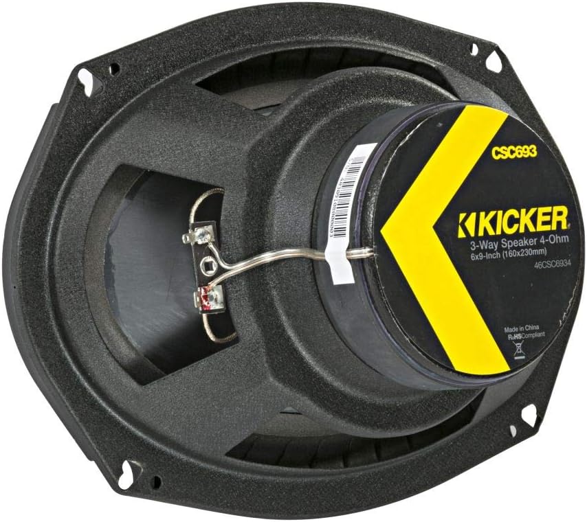 Kicker CS Series 150 Watt 6 x 9 Inch Car Audio Coaxial Speaker Pair, Black