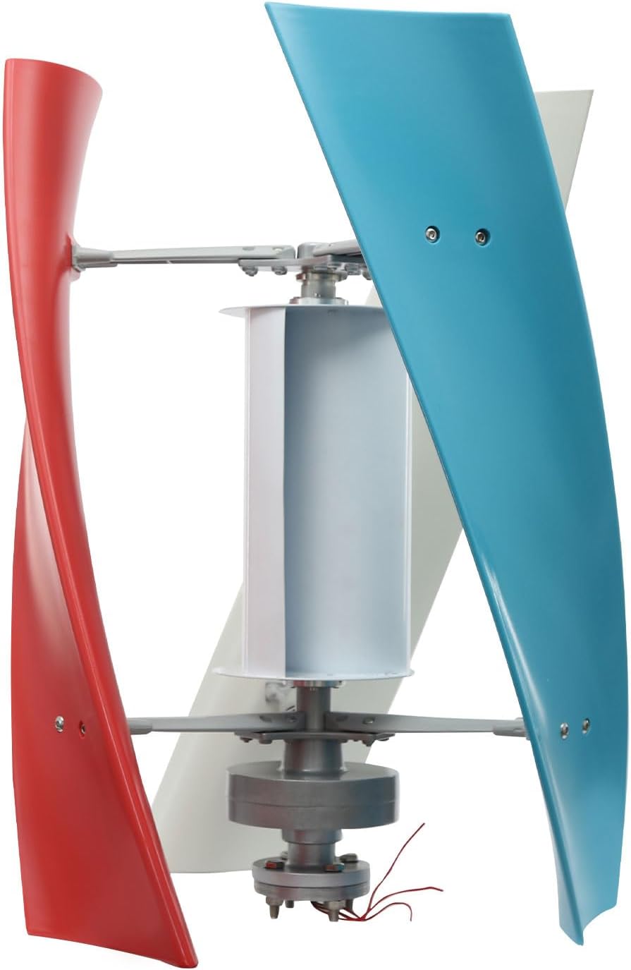 100W Wind Turbine Generator, 12V 24V Wind Vertical Axis Generator with Controller, 3 BladesWind Turbine Generators Kit for Boats, Terraces, Cabins (12V 100W)