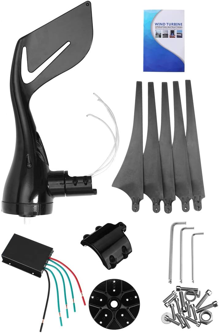 3000W 5 Blades Free Energy Windmill 12V 24V Wind Power Wind Turbine Generator with Controller for Home Outdoor Camping Use