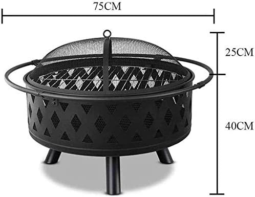 Fire Pits Outdoor Wood Burning Fire Pit Large Steel Patio Fireplace Cutouts Pattern