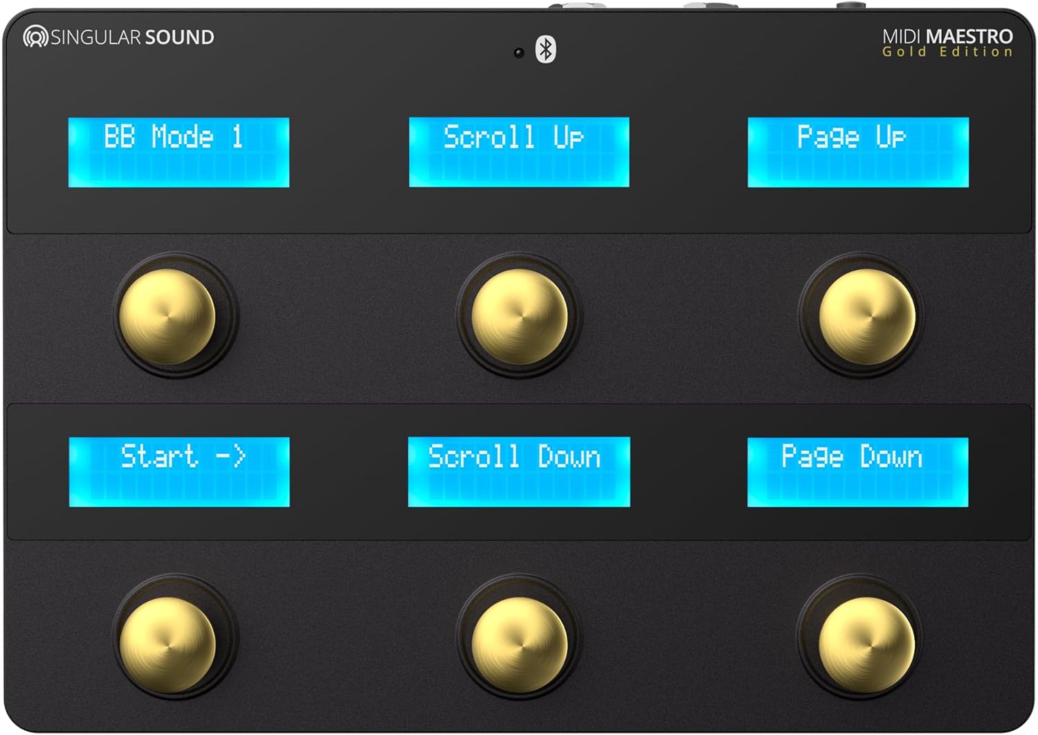 Singular Sound MIDI Maestro Gold Edition - All-in-One MIDI Foot Controller with Silent Footswitches, Mobile App Control, and Built-in Modes for BeatBuddy and Aeros Loop Studio