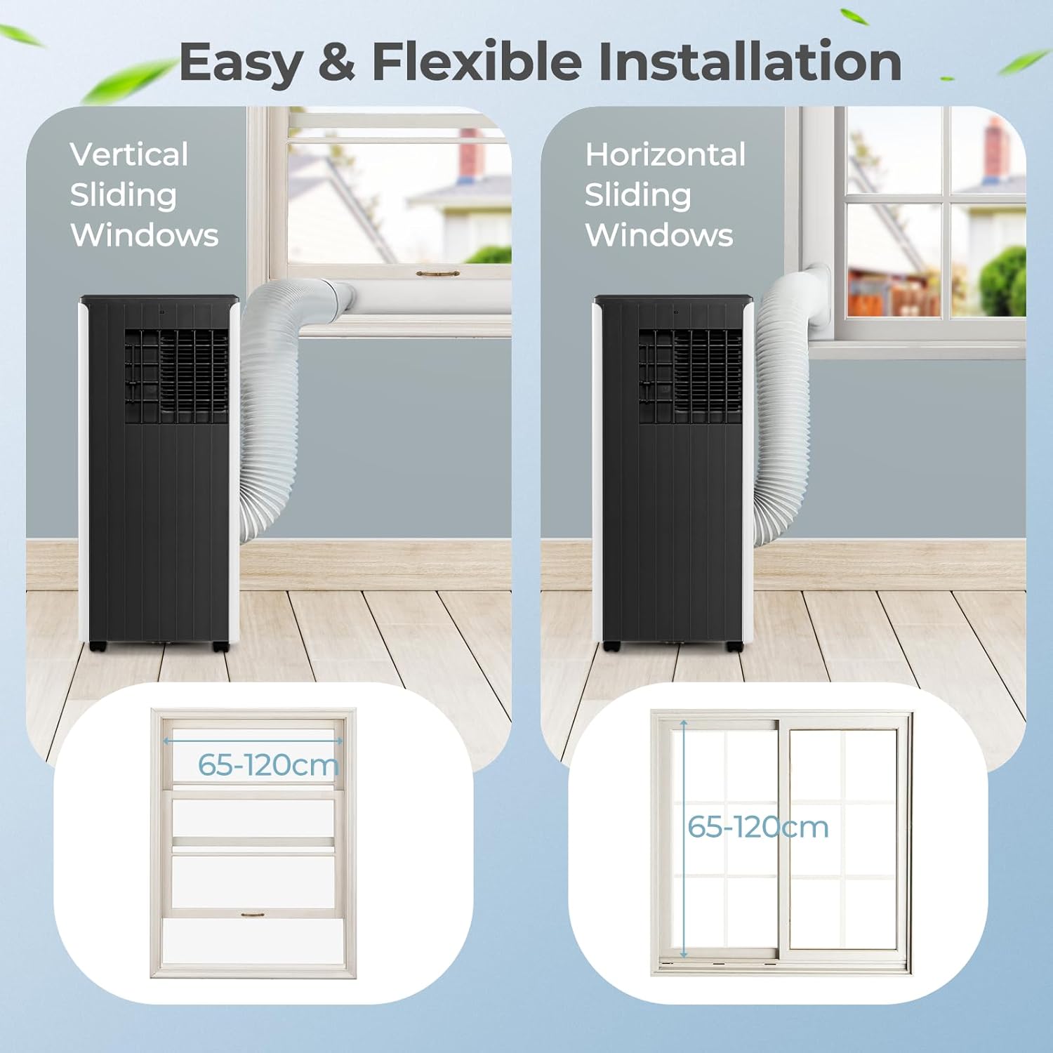 SIMOE 8000BTU Portable Air Conditioner, Cooling, Dehumidifier & Fan Portable AC Unit w/Remote Control Window Kit, Cools Up To 250 Sq. Ft. Black