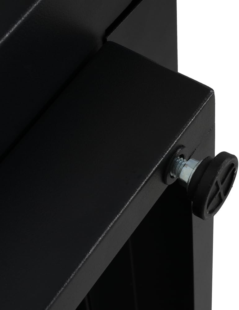 30inch Sleek Square Steel Fire Pit Table in Black with Lava Rocks and Protect Cover for Patio and Deck, 40000BTU