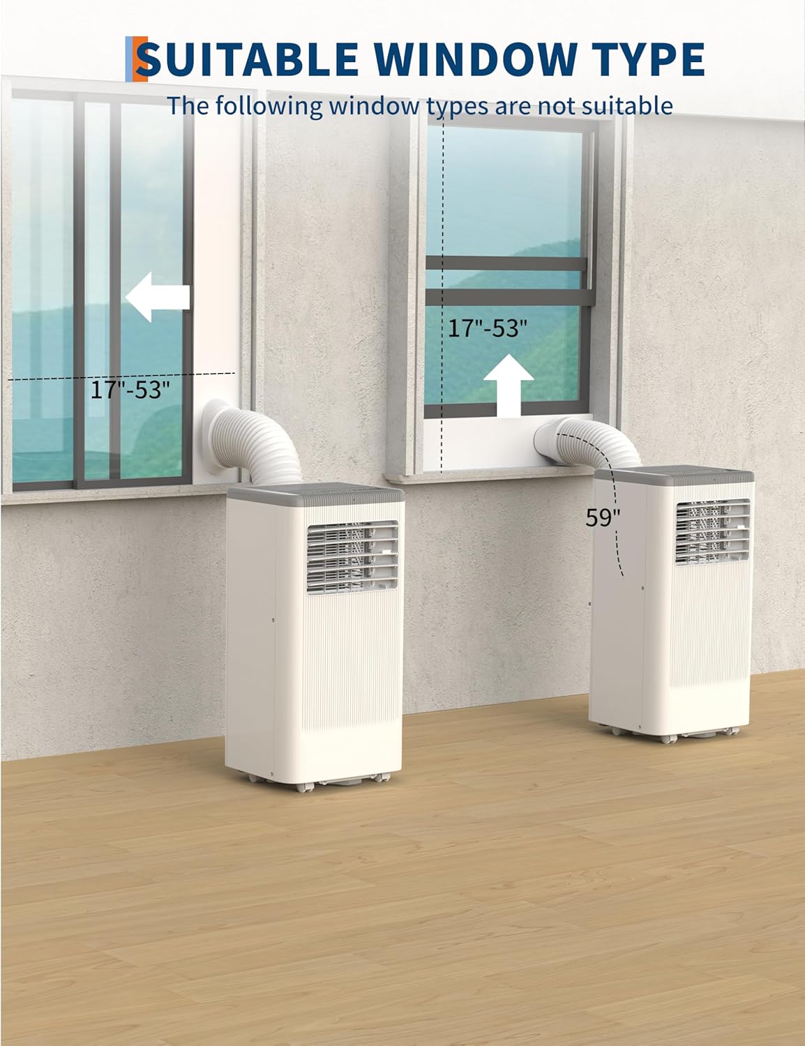 Portable Air Conditioner, 8000 BTU Air Conditioner for Bedroom with 3 in-1 Cooling AC Portable Air Conditioner for Room with Sleep Mode, Ventless Floor Air Conditioner, 3 Speeds Fan