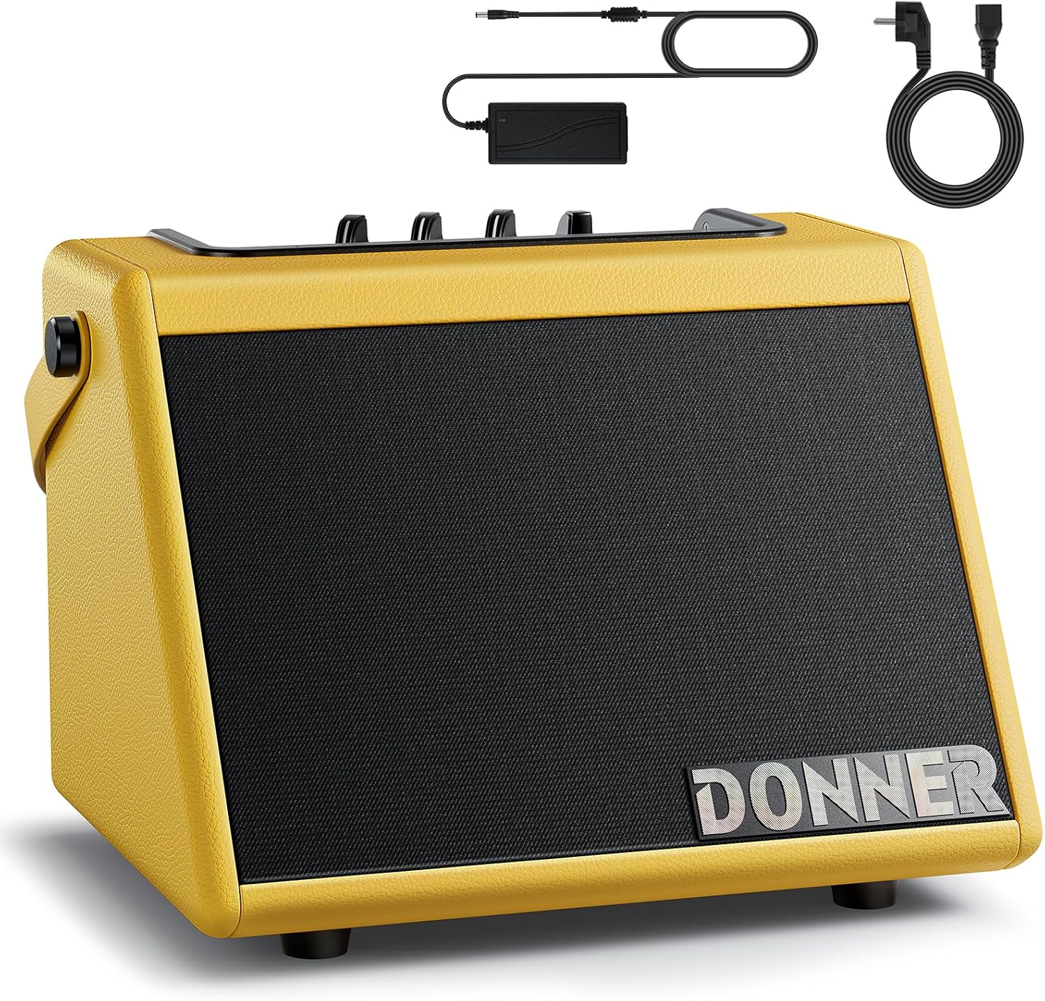 Donner Electric Drum Speaker 20W, Wireless Small Amp for Electronic Drum Sets & Keyboards, DDA-20 Portable for Home Practice & Outdoor Performance (Yellow)