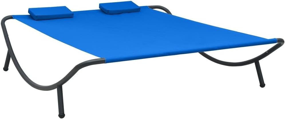 Patio Seating Patio Lounge Bed Fabric Blue,Comfortable Sun Lounger for Outdoor Relaxation and Leisure in Your Garden, Patio, Backyard, or Beach Outdoor Furniture