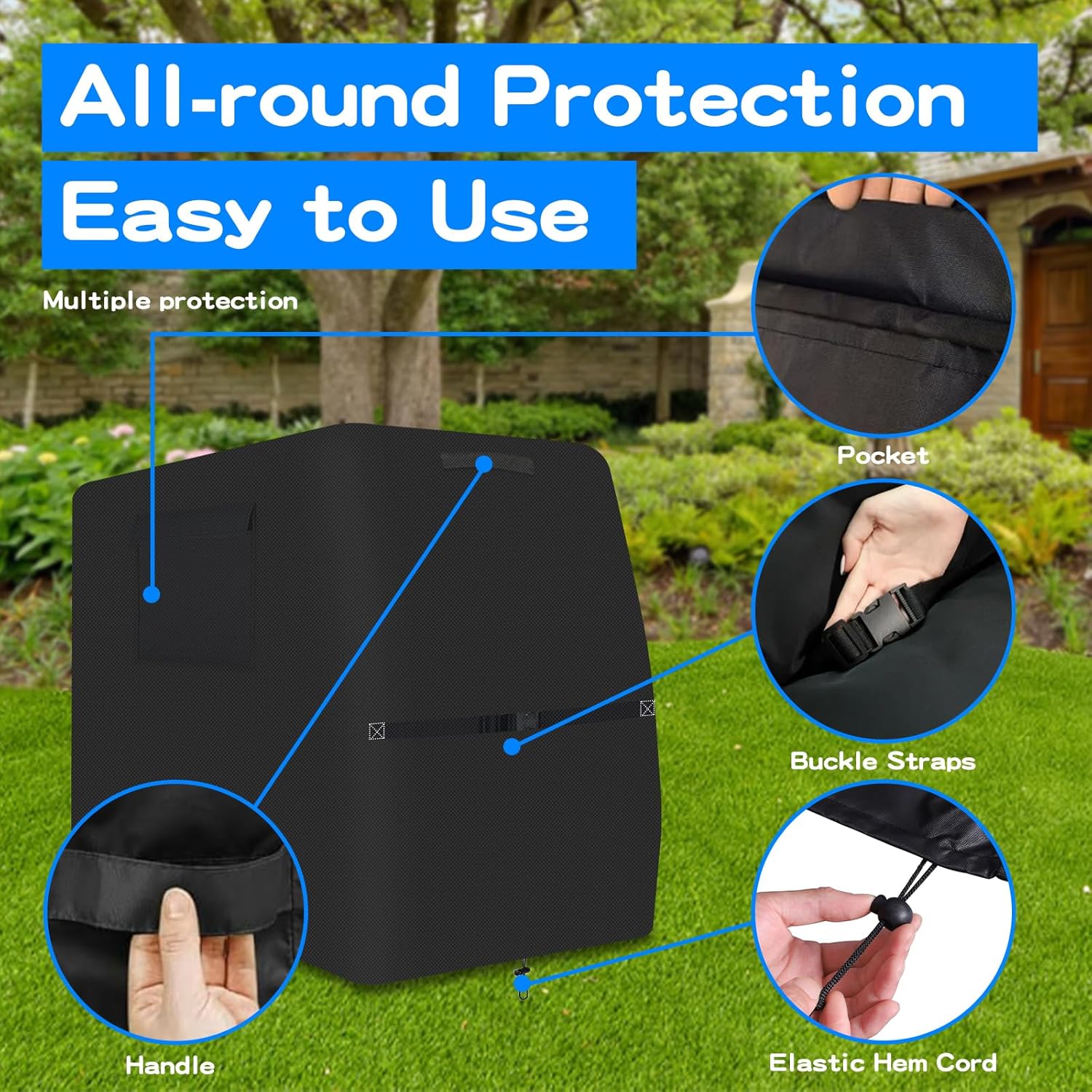 Waterproof Engine Welder Generator Cover-Heavy Duty 600D Oxford for Ranger GXT Series Welder,All Weather Protection, Black