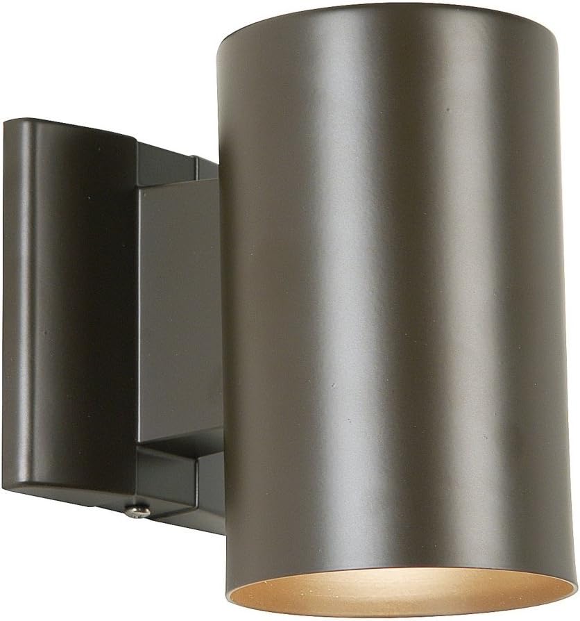 Kichler Cylinder Wall Mount Lighting Fixture in Brown, 7” Bottom Opening Outdoor Light Fixture, 9234AZ