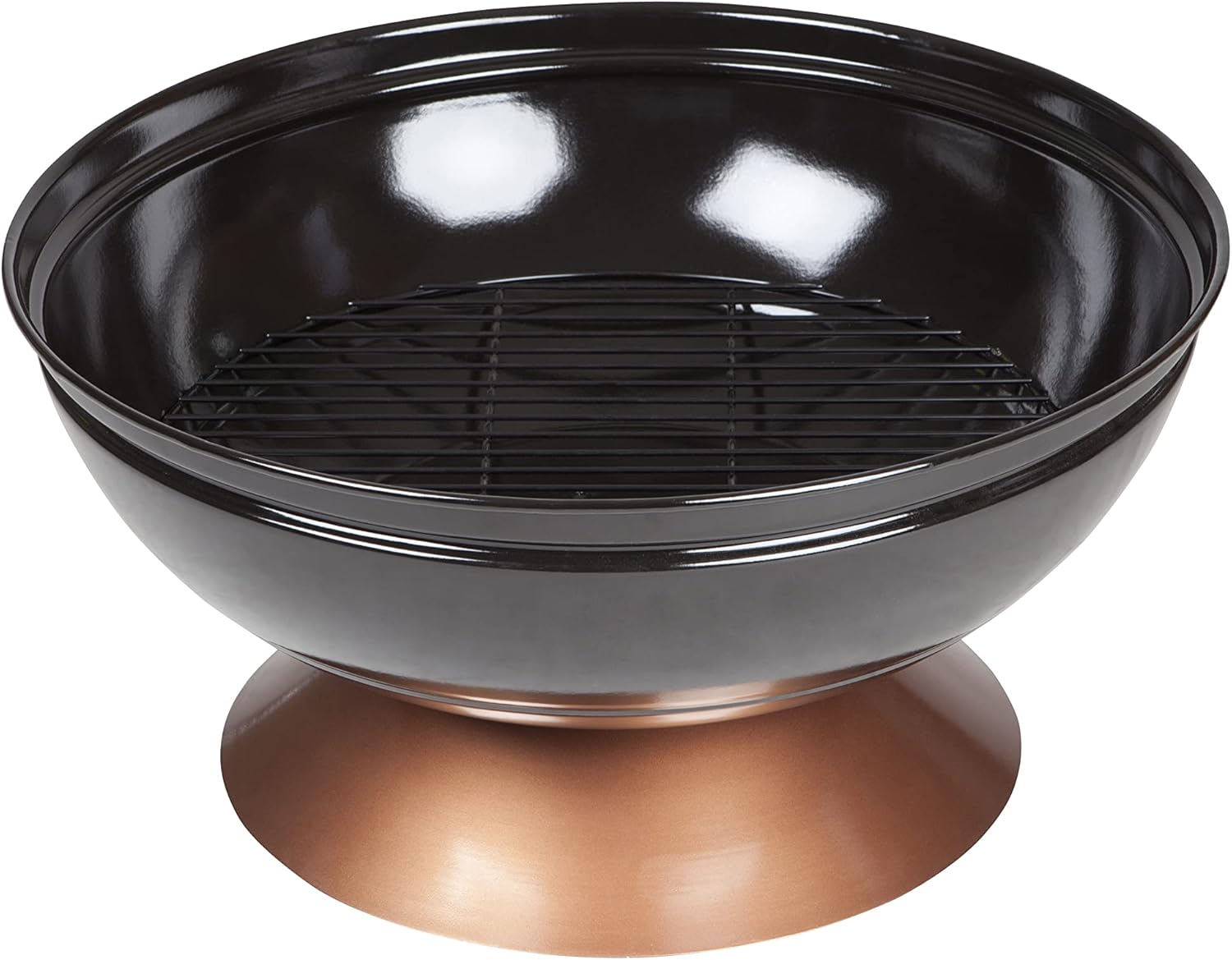 Fire Pit Degano Round Wood Burning Lightweight Portable Outdoor Firepit Backyard Fireplace Also Included Wood & Cooking Grate - Black Copper - 26