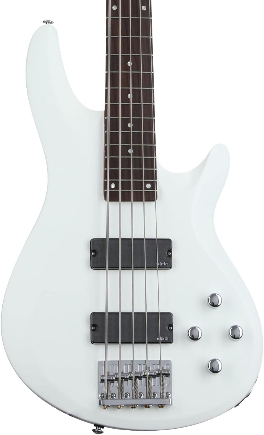 Schecter C-5 Deluxe Bass Guitar - Satin White