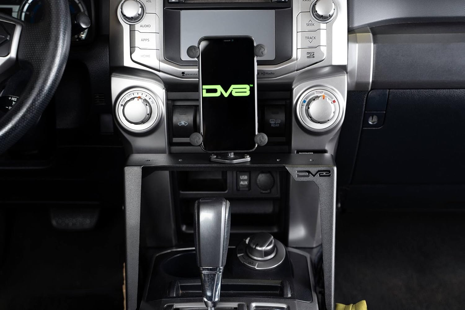 DV8 Offroad Center Console Molle Panels & Device Mount for 2010-2024 Toyota 4Runner 5th Gen | Mount for Cell Phone, GPS, Radio, & Other Accessories | Automatic & Manual Transmissions
