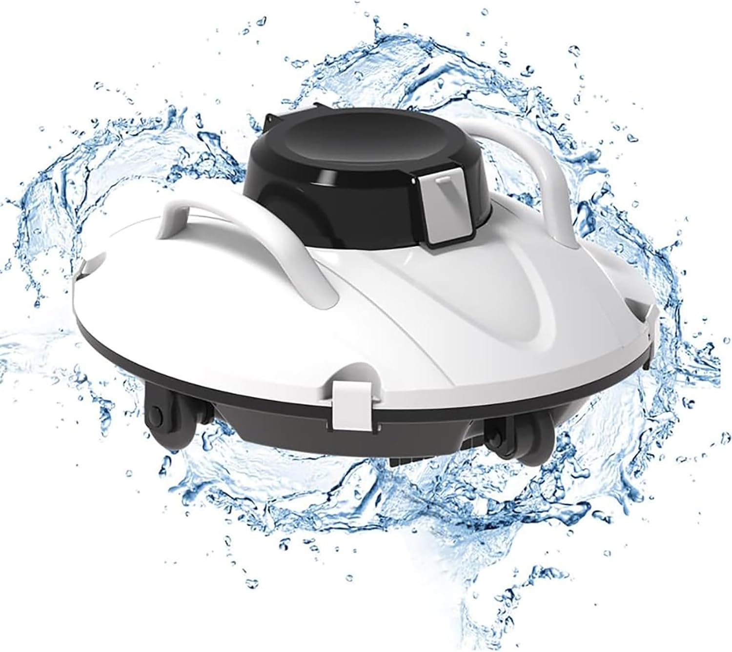 Automatic Robotic Pool Cleaner, Smart Cordless Swimming Pool Vacuum Cleaner Robot with Ultra-Fine Filters, 90 Mins Runtime, for Above Ground Flat Pool Up to 550 Sq.Ft