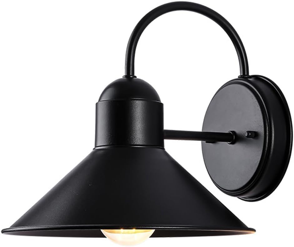 Wall Lights Sconces ﻿ Outdoor Wall Lamp Vintage Curved Arm Metal Wall Light Sconce Antique Black Finished Bedroom Reading Lights Industrial Gooseneck Wall Sconce Lighting Fixtures 1-Light