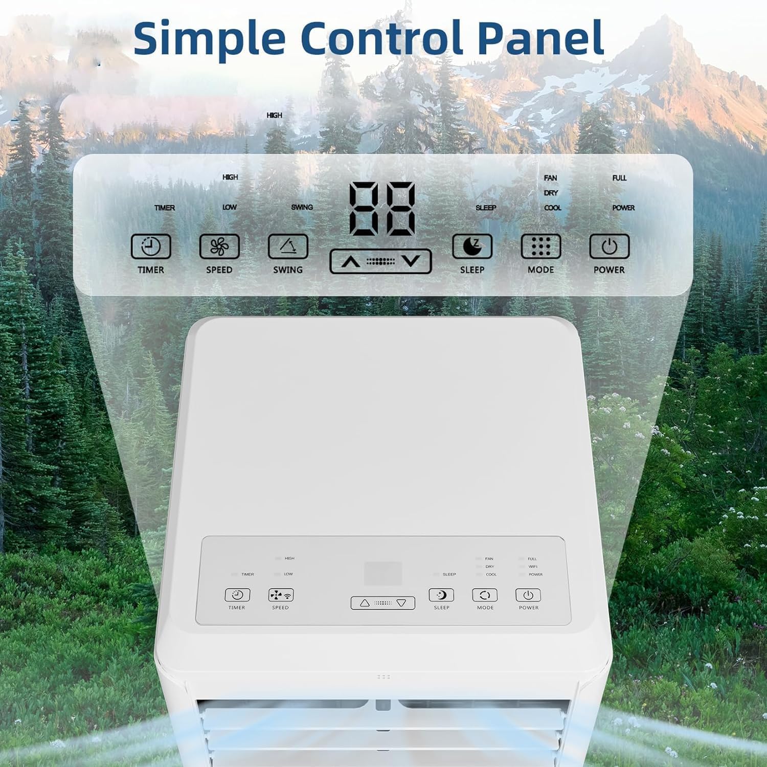 Portable 8000 BTU Air Conditioner with Dehumidifier & Fan – Cools Rooms Up to 300 Sq.Ft, Includes Remote Control for Bedroom, Kitchen, or Office