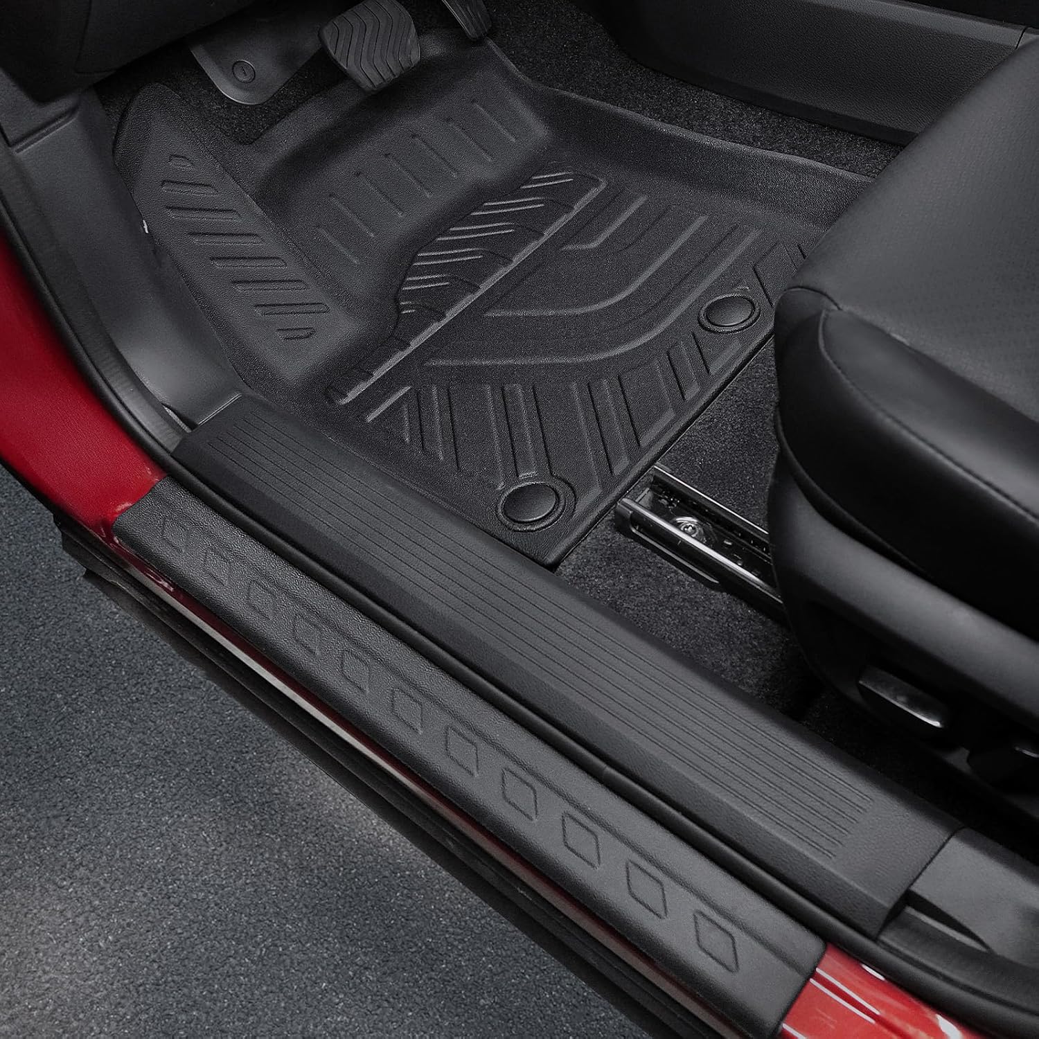 Floor Mats Set for Nissan Rogue 2026 2025 2024-2021 Accessories, Full Coverage All Weather Floor Mats Cargo Mat with Backrest Protectors & Door Sill Guards (Not for Sport)