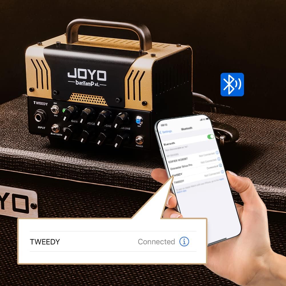 JOYO Tweedy Mini Amplifier Tube Head 20 Watt Preamp Hybrid and JW-03 Wireless Guitar Transmitter & Receiver