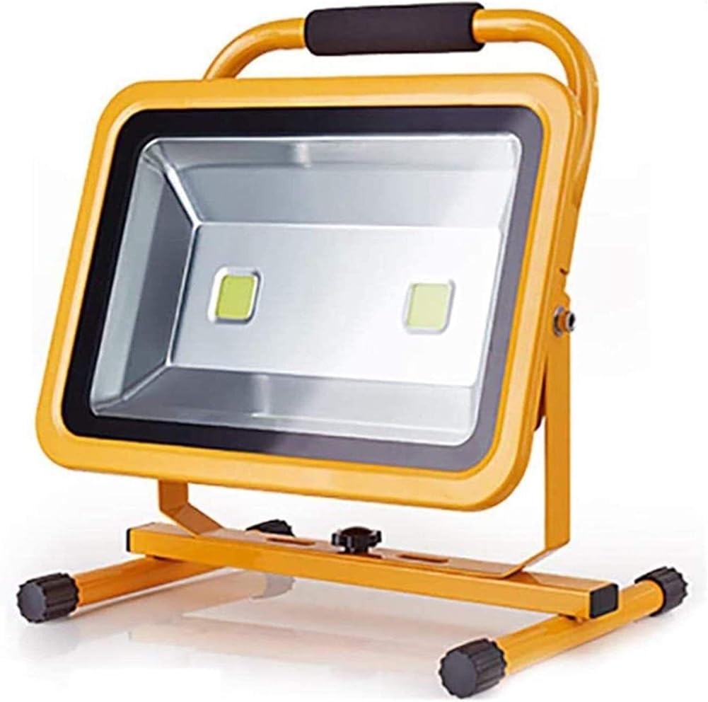 Spot Lighting Led Floodlight 100W Led Work Light Rechargeable |IP 65 Waterproof 270掳 Rotatable Stand Portable Floodlight for Garden Road Security Lighting