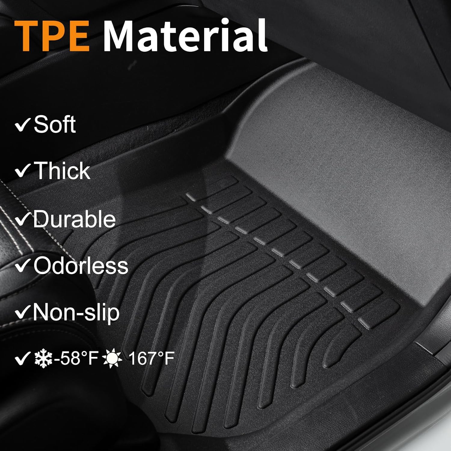 Binmotor-All Weather Car Floor Mats & Cargo Liner for Volvo S60 2019-2025,TPE Liners Cargo Trunk Mat for Volvo S60 Accessories