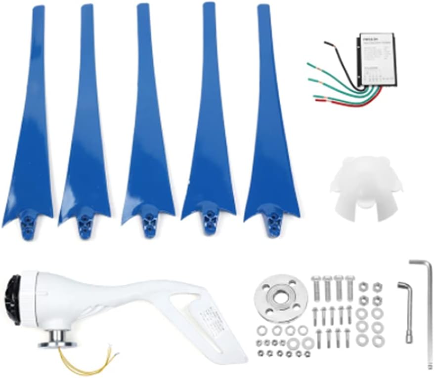 8000W 12/24V AC Permanent Wind Turbines Generator 5-Nylon Blades Household Power Generator W/Controller for Solar Streetlight