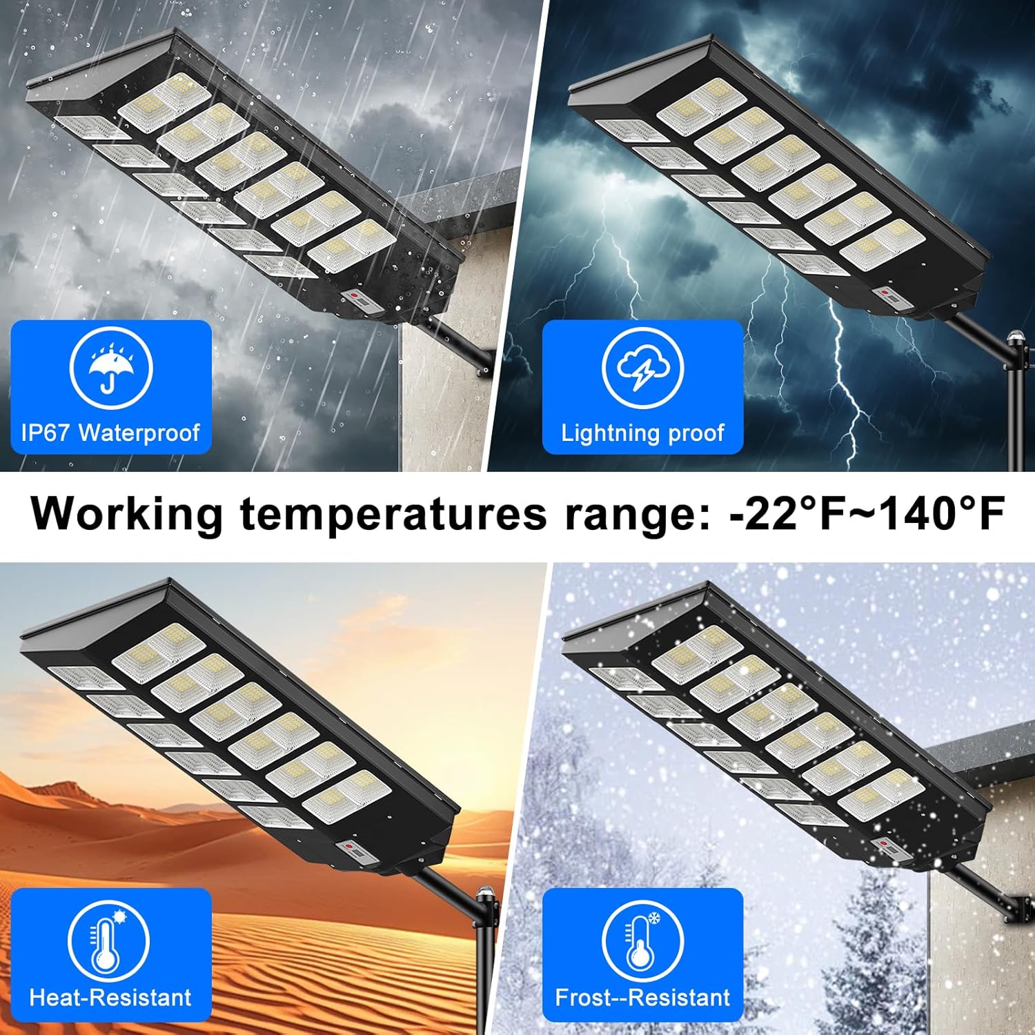 7200W Solar Street Lights Outdoor Motion Sensor Wall Light - 480pcs LED True 96000LM Wide Angle Solar Lights,Waterproof IP66 Street Lights Solar Powered for Playground Yard (7200W)