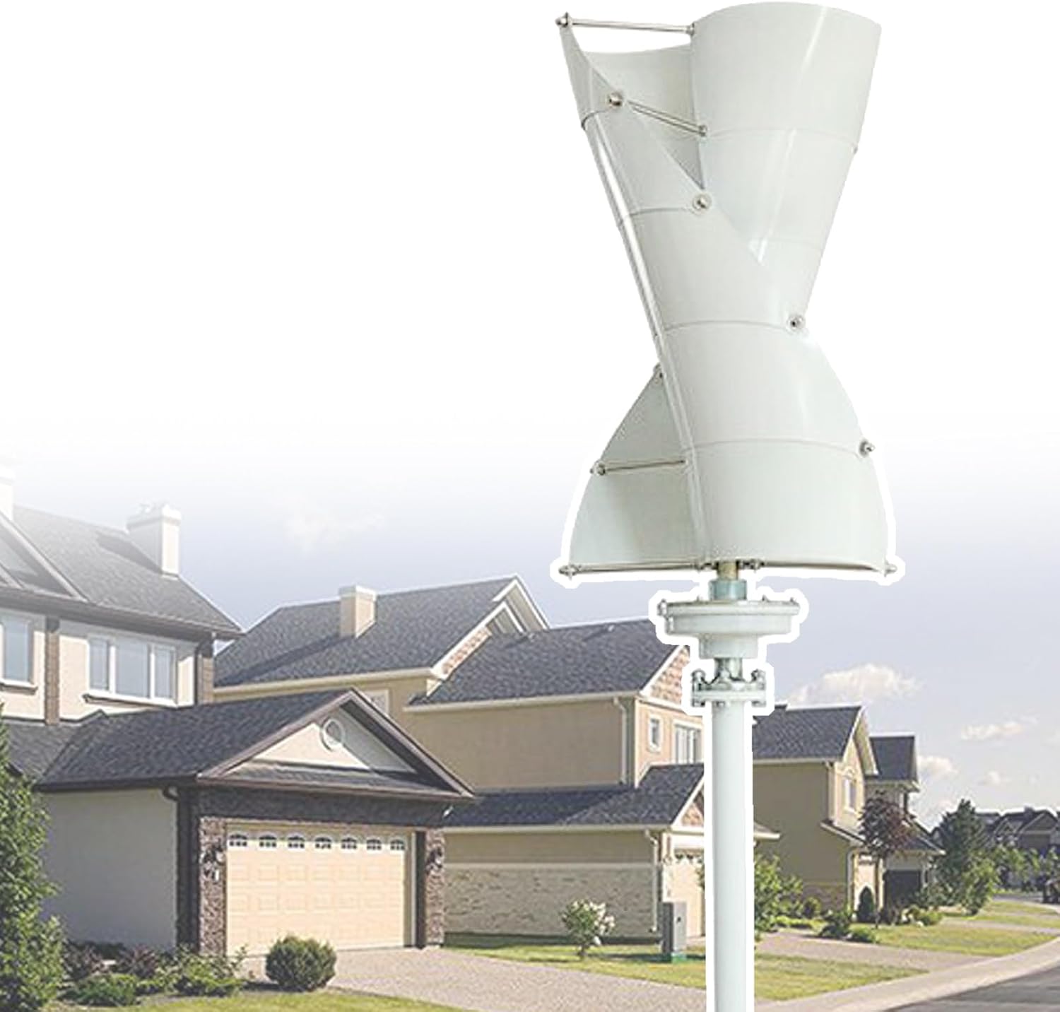 12V 24V 48V Maglev Vertical Turbine Generator, 5000W Aluminum Alloy Wind Generator, 360°Windward Wind Turbine,12V