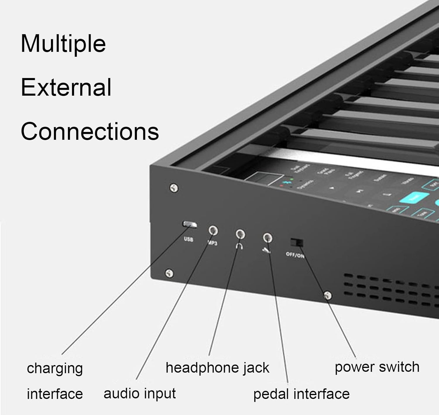 Electronic Keyboard 61-Key Digital Keyboard Full-size Weighted Keys MIDI Built In Speakers Electric Piano Digital Piano With Sustain Pedal And Power Supply Best For Adults Children And Beginners