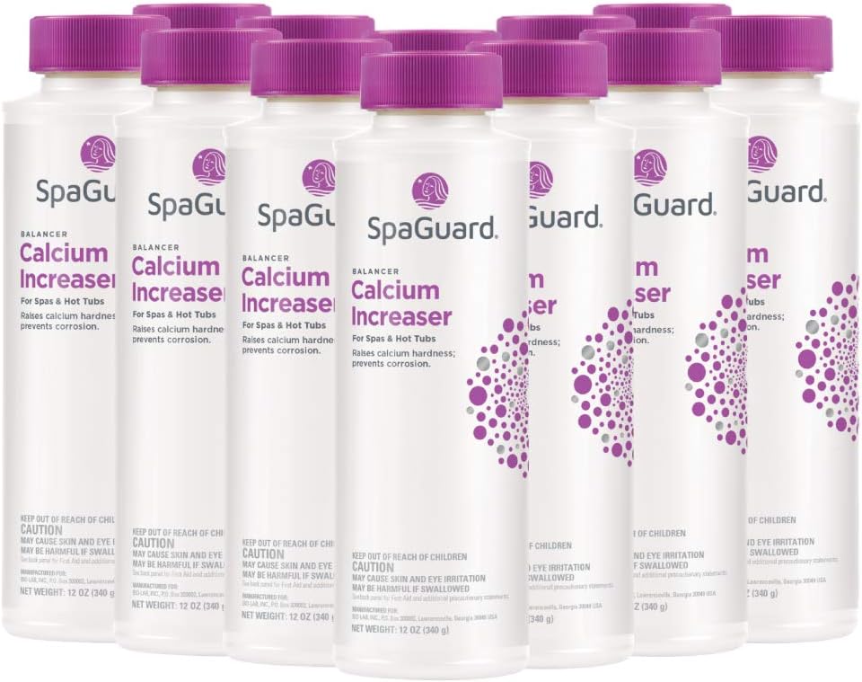 SpaGuard Spa Calcium Hardness Increaser, 12 oz, Pack of 12, Raises Calcium Hardness, Easy to Use Granular Formula, Prevents Equipment Corrosion