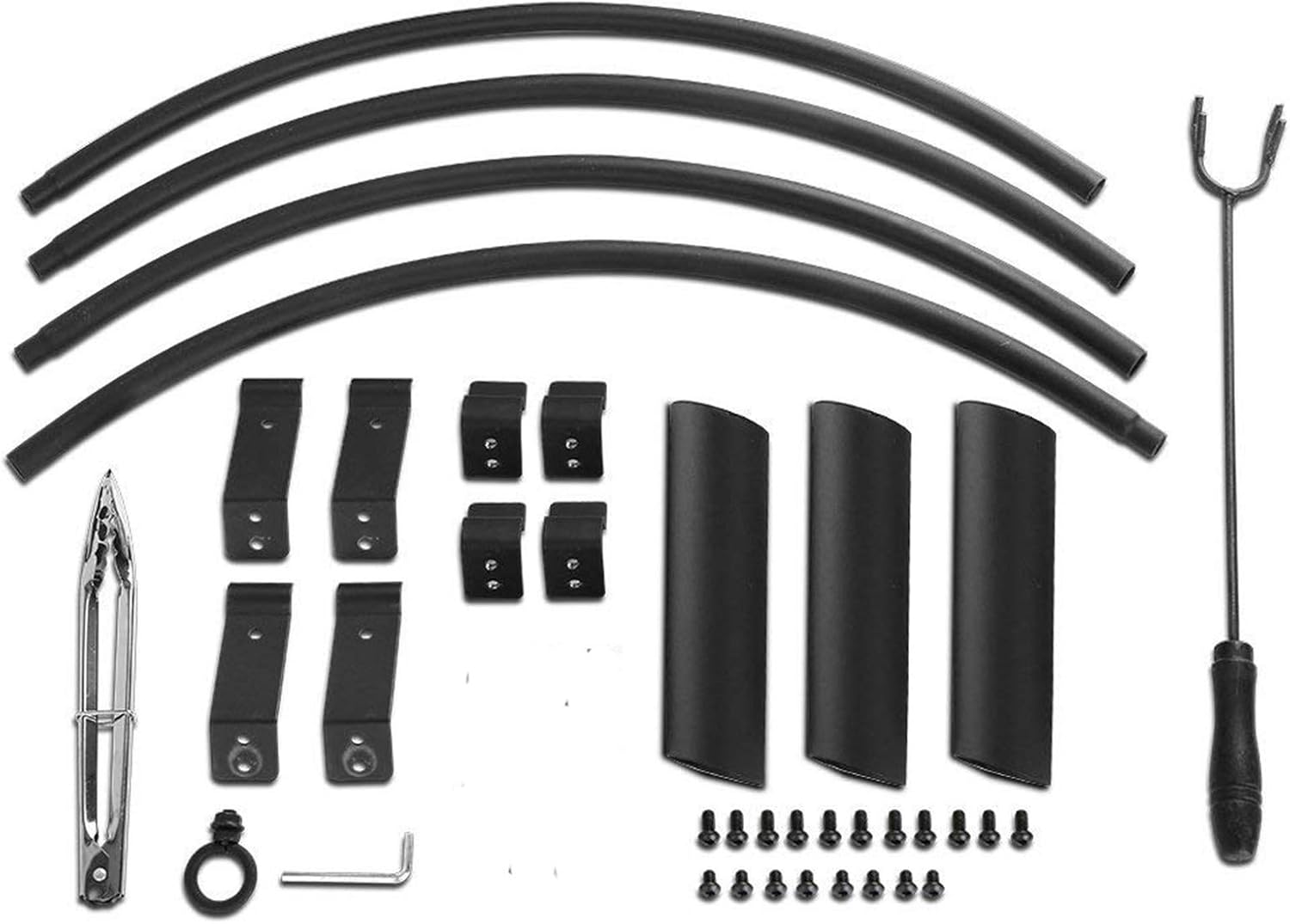 Outdoor Fire Pit Garden Grill Wood Burning Fire Pit,29 Inch Outdoor Backyard Patio Fireplace with Cooking Grill Grate,Poker and Spark Screen Mesh,Black Grill Barbecue Rack