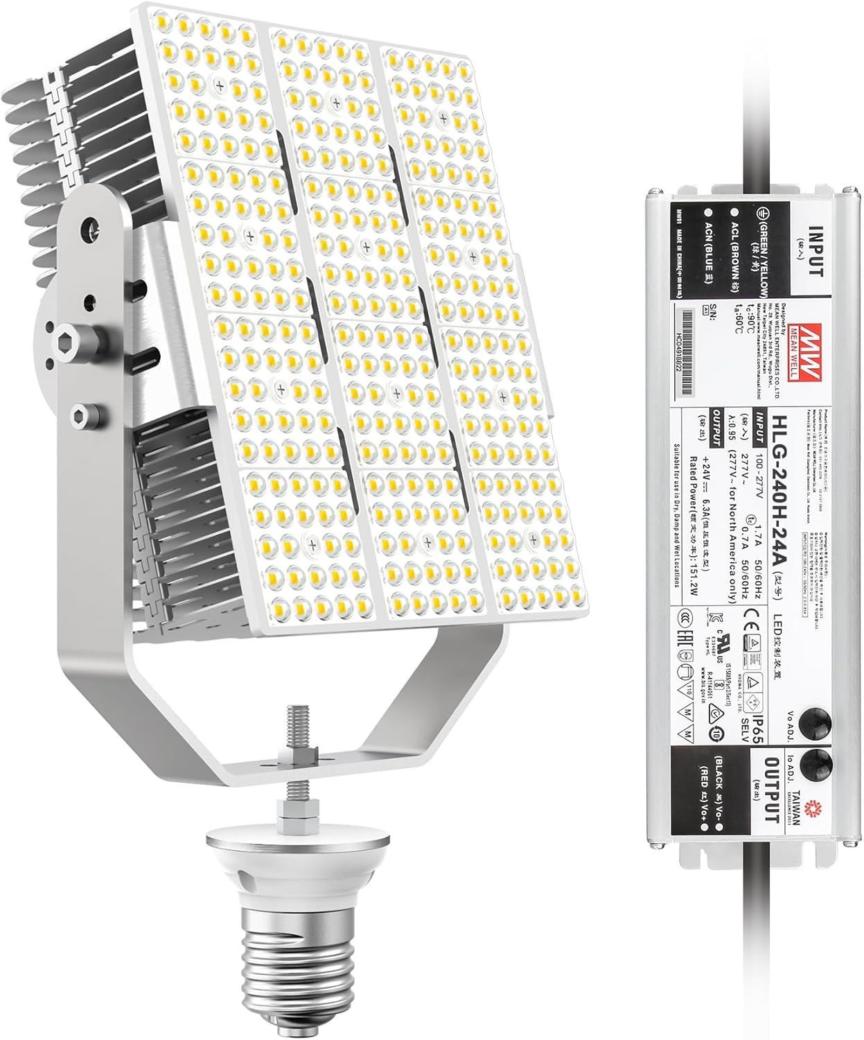 LED Shoebox Retrofit Kit 240W 34800LM E39 Mogul Base ETL DLC Listed 5000K Retrofit Light for Parking Lot Lights Tennis Court LED Module AC100-277V