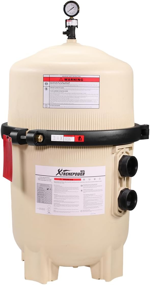 XtremepowerUS DE Pool Filter for In-Ground Pool Spa Swimming Pool Diatomaceous Earth Filter Tank, 48 sq/ft, Compatible Fitting for 263064, 261055