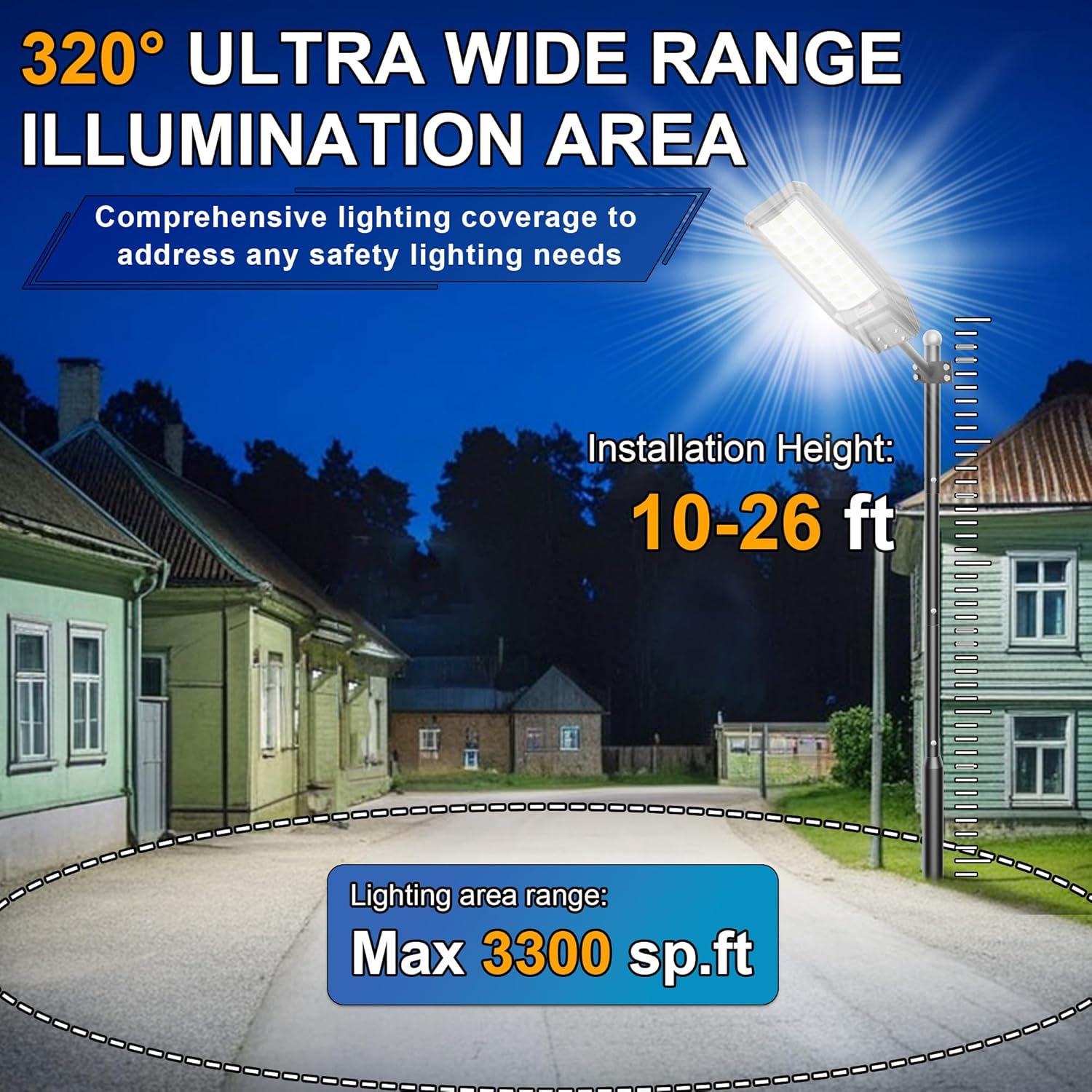 9500W Solar Lights Outdoor Waterproof, Commercial Street Lights Solar Powered Dusk to Dawn 243 LEDs with Remote/Motion Sensor, IP67 for Parking Lot/Garden/Yard, 2 Pack