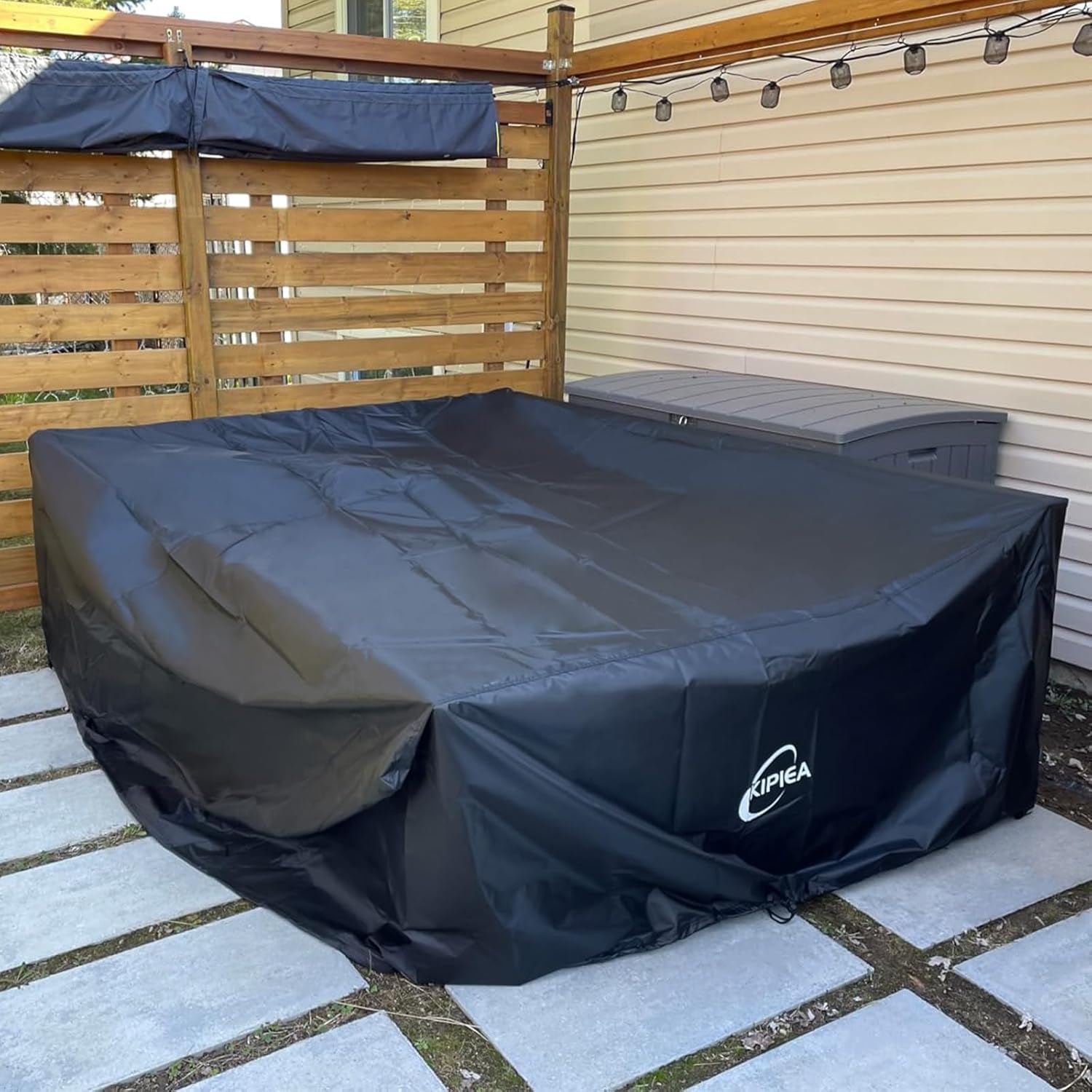 Kipiea 600D Patio Furniture Covers Waterproof Winter, Heavy-Duty Outdoor Furniture Covers for Table & Chairs with Windproof, Outdoor Sofa Cover, Anti UV, No Tears, No Fading (98