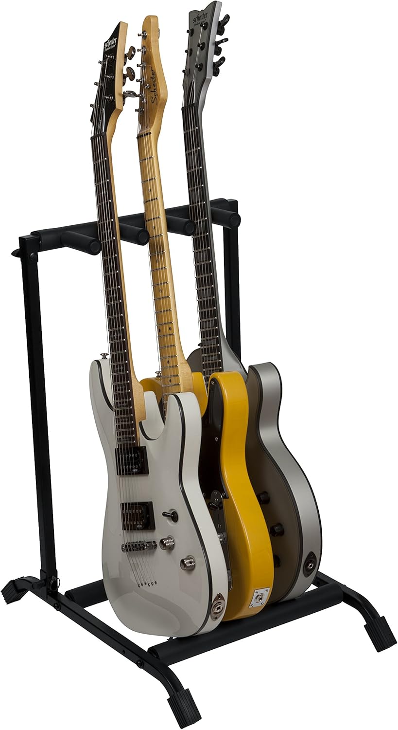 Gator Amp Stand for 50lb Combo Amps and Rok-It 3 Electric Guitar Rack with Folding Design, Black