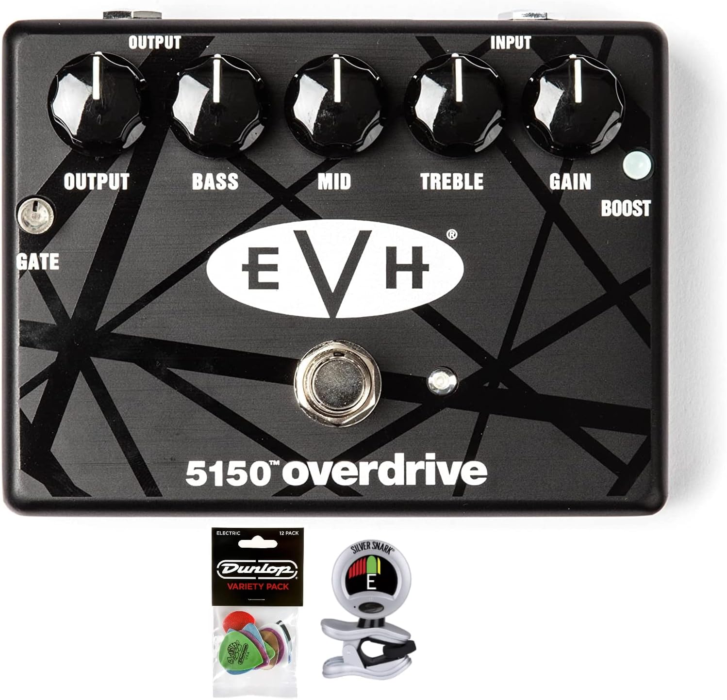 Briskdrop MXR EVH5150 Overdrive Pedal Bundle with Dunlop Variety Pick Pack and Snark Tuner evh5150bundle 0