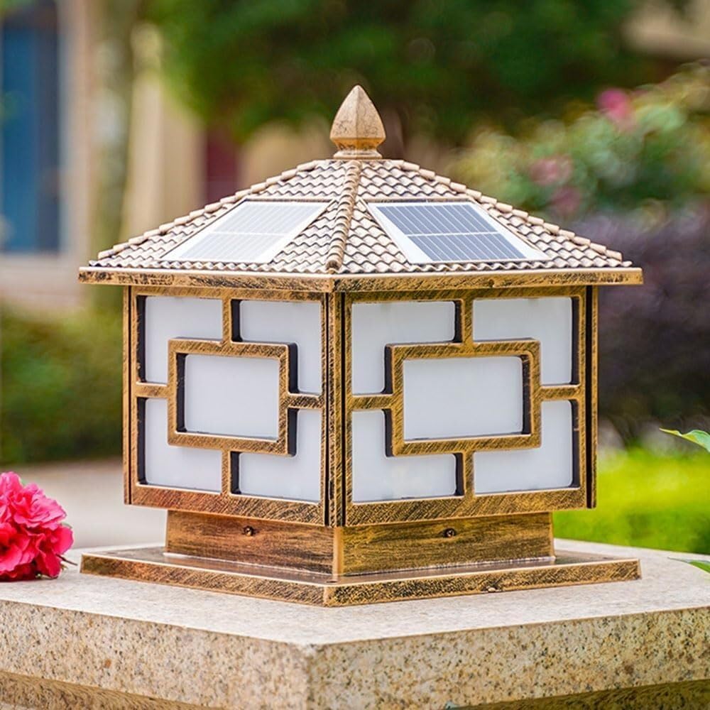 Solar Pillar Light Outdoor Floor Lamp Landscape Lighting Waterproof Patio Deck Garden Decorative Lighting(50CM)