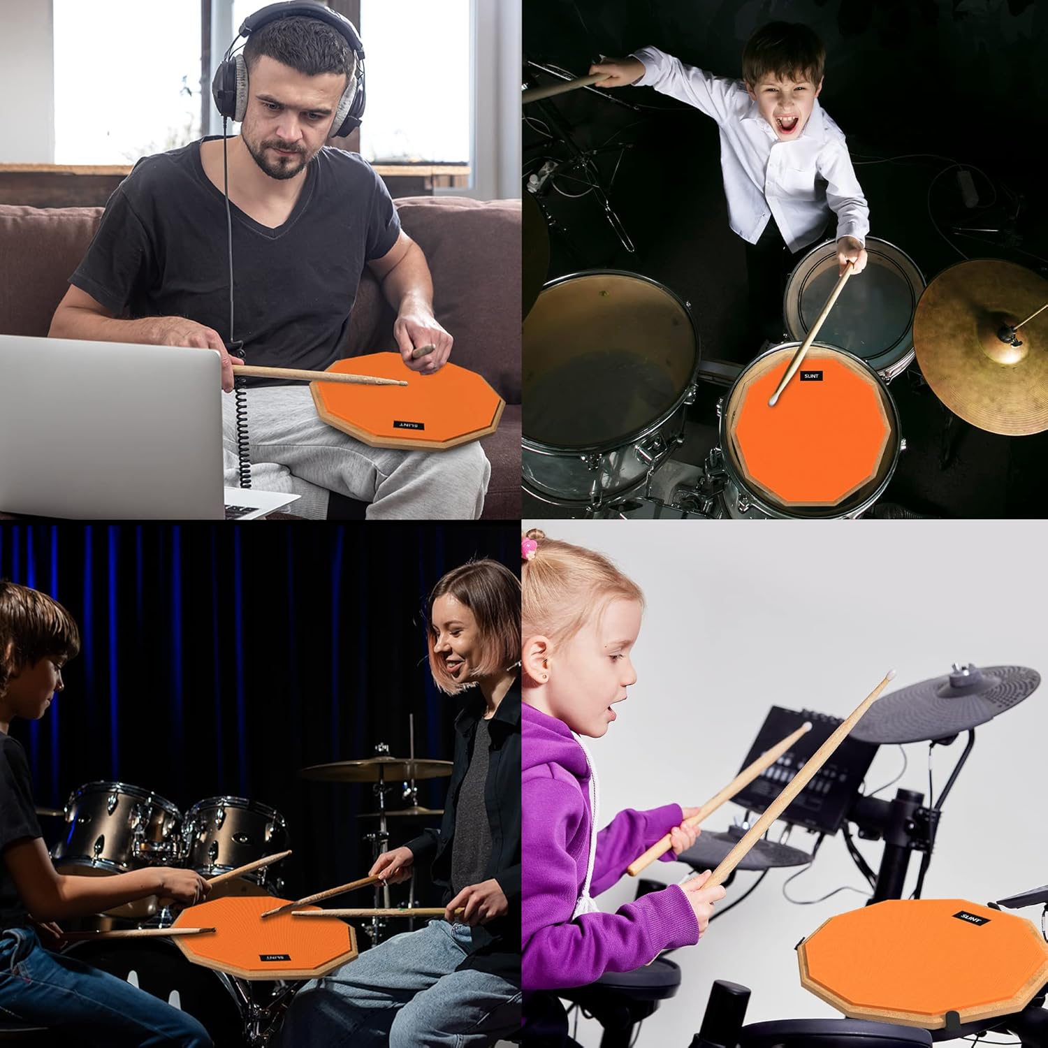 SLINT Drum Practice Pad Set – 12