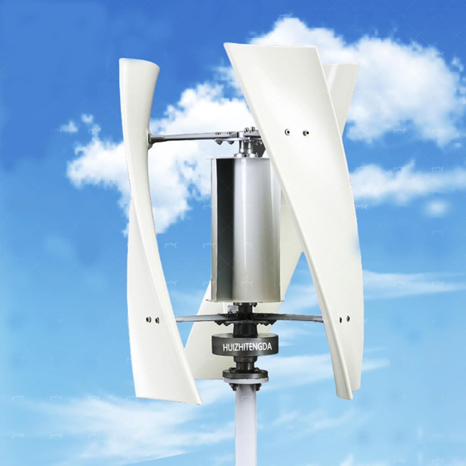 3600W Vertical Axis Wind Turbine Generator Low Noise Low Start Wind Speed 12V 24V 48V Windmill Off Grid System with MPPT Charger(White)