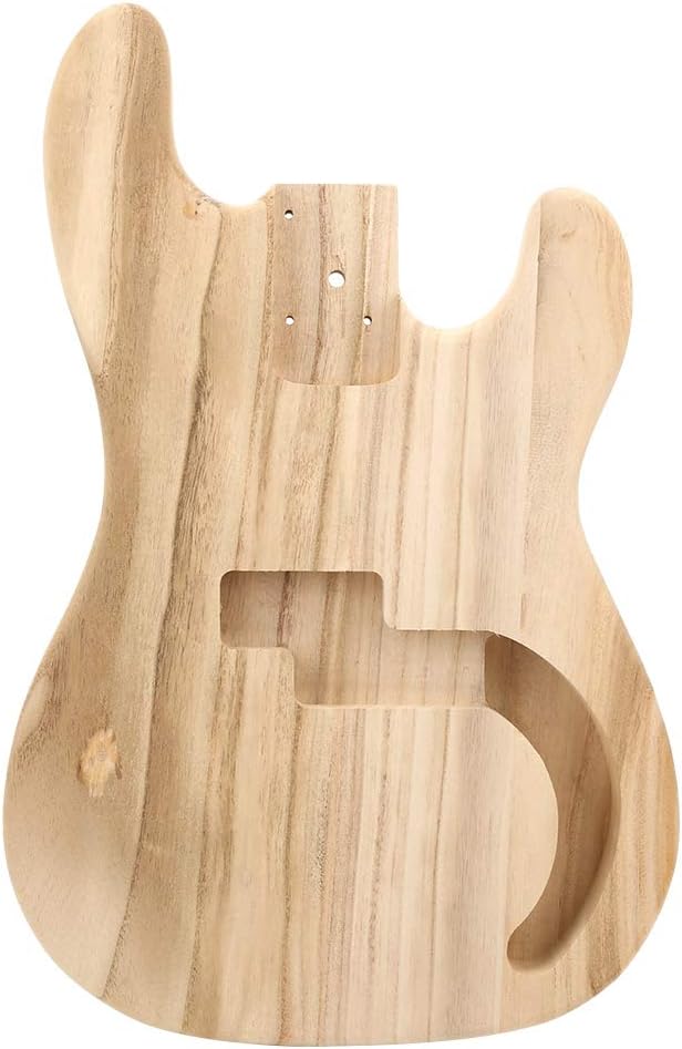 Maple Bass Body, Bass Unfinished DIY Electric Guitar Body for Instrument Replacement Part
