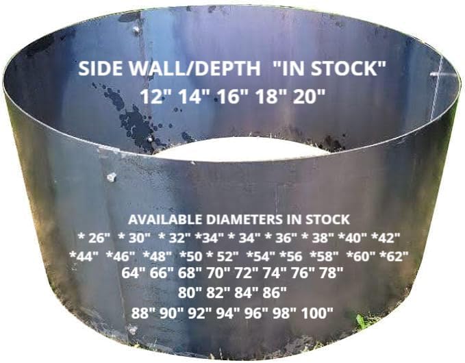 Steel Round Fire Pit Metal Campfire Ring Liner 12