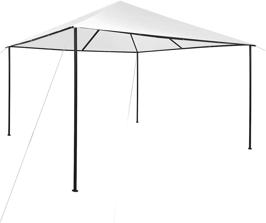 Large White Oxford Fabric Gazebo with PA Coating, 13.1x13.1 ft Steel Frame, UV Resistant Outdoor Canopy Tent for Patio, Garden, Events Outdoor Structures