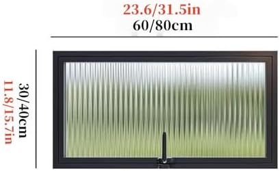 360° Rotatable Rectangular Metal Window, Recessed Casement Window with Tempered Glass & Handle for Garage, Bathroom, Office Use(Black,23.6x15.7in)