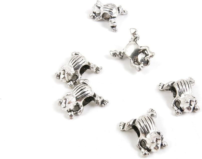 500 Pieces Antique Silver Tone Jewelry Making Charms Findings Fashion Wholesale Supplies Pendant Lots Bulk Supply T0KP7N Frog Prince Loose Beads