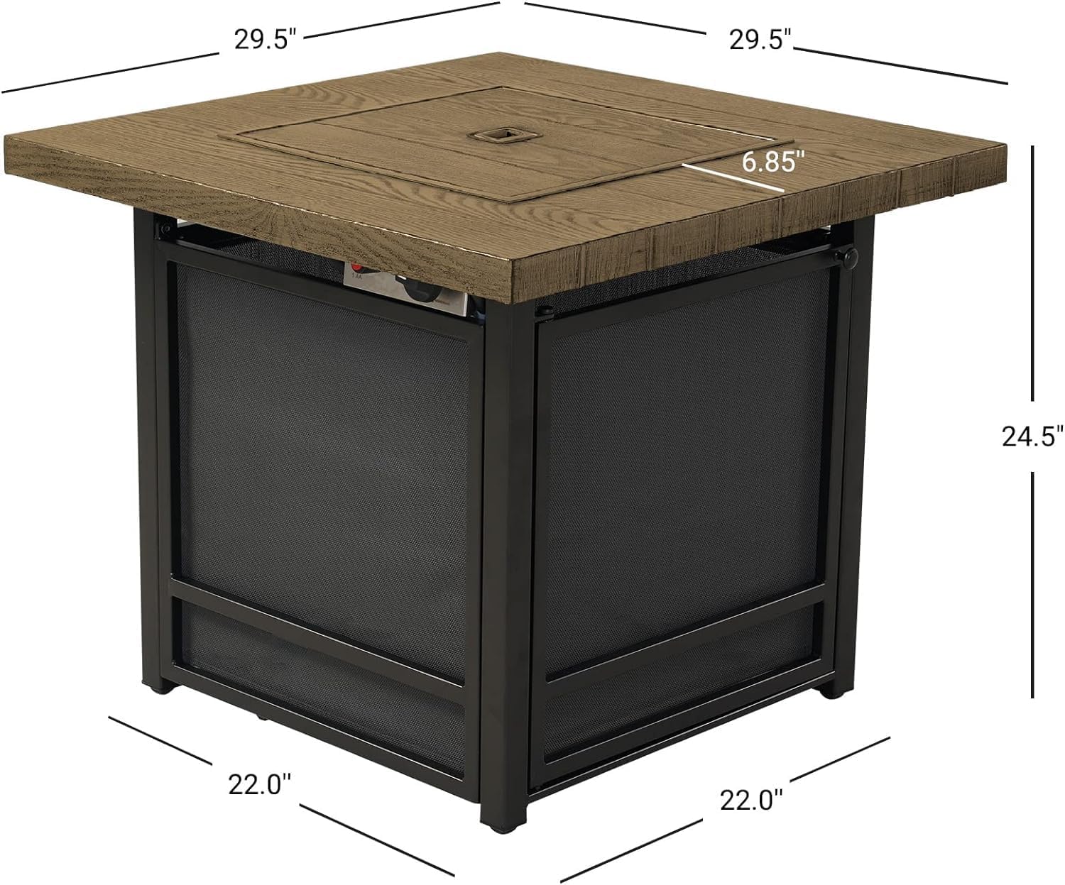 Grand patio Propane Fire Pits 28 Inch Outdoor Gas Fire Pit, 50,000 BTU Fire Table with Lid and Lava Rock, Add Warmth and Ambience to Gatherings and Parties On Patio Garden Backyard (Light Brown)