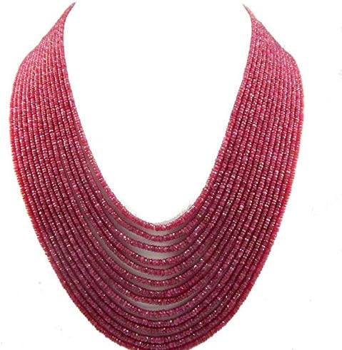 10 strand 2.5-5.5mm 23''ruby rondelle, faceted ruby beads