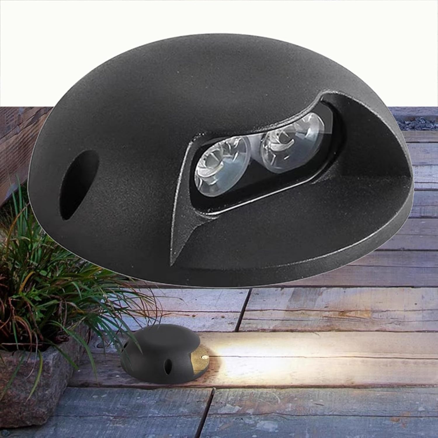 Underground Light LED, AC85-265V LED Garden Buried Light Lamp, IP65 Waterproof 1 Sides Glow Deck Lights, for Patio, Pathway, Yard, Lawn, Steps, House Landscape Lights(White,4W)