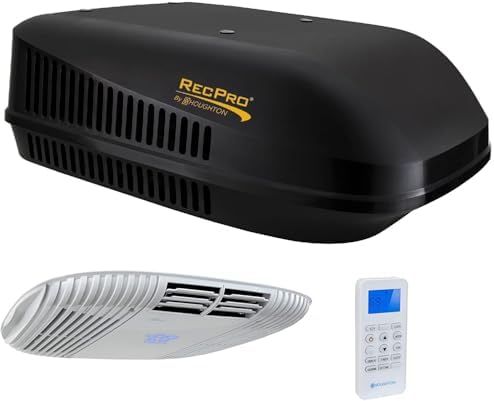 RecPro RV Air Conditioner 15K Ducted or Non-Ducted | Quiet AC | 110-120V | Heat Pump and Cooling | Easy Install | All-in-One Unit | For Camper, Fifth Wheel, Food Trucks (Non-Ducted, Black)