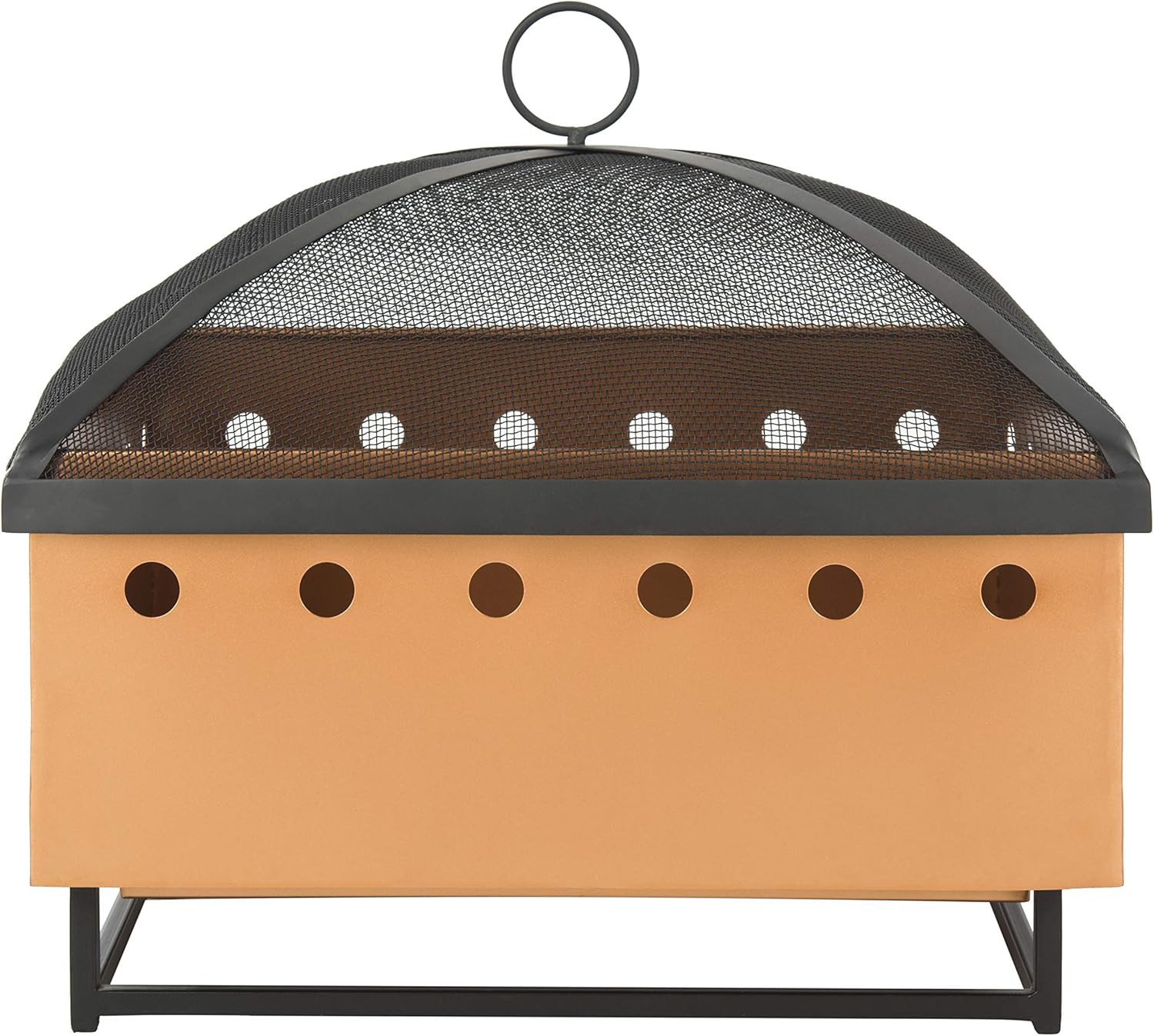 SAFAVIEH PIT2004A Outdoor Collection Wyatt Copper and Black Square Fire Pit