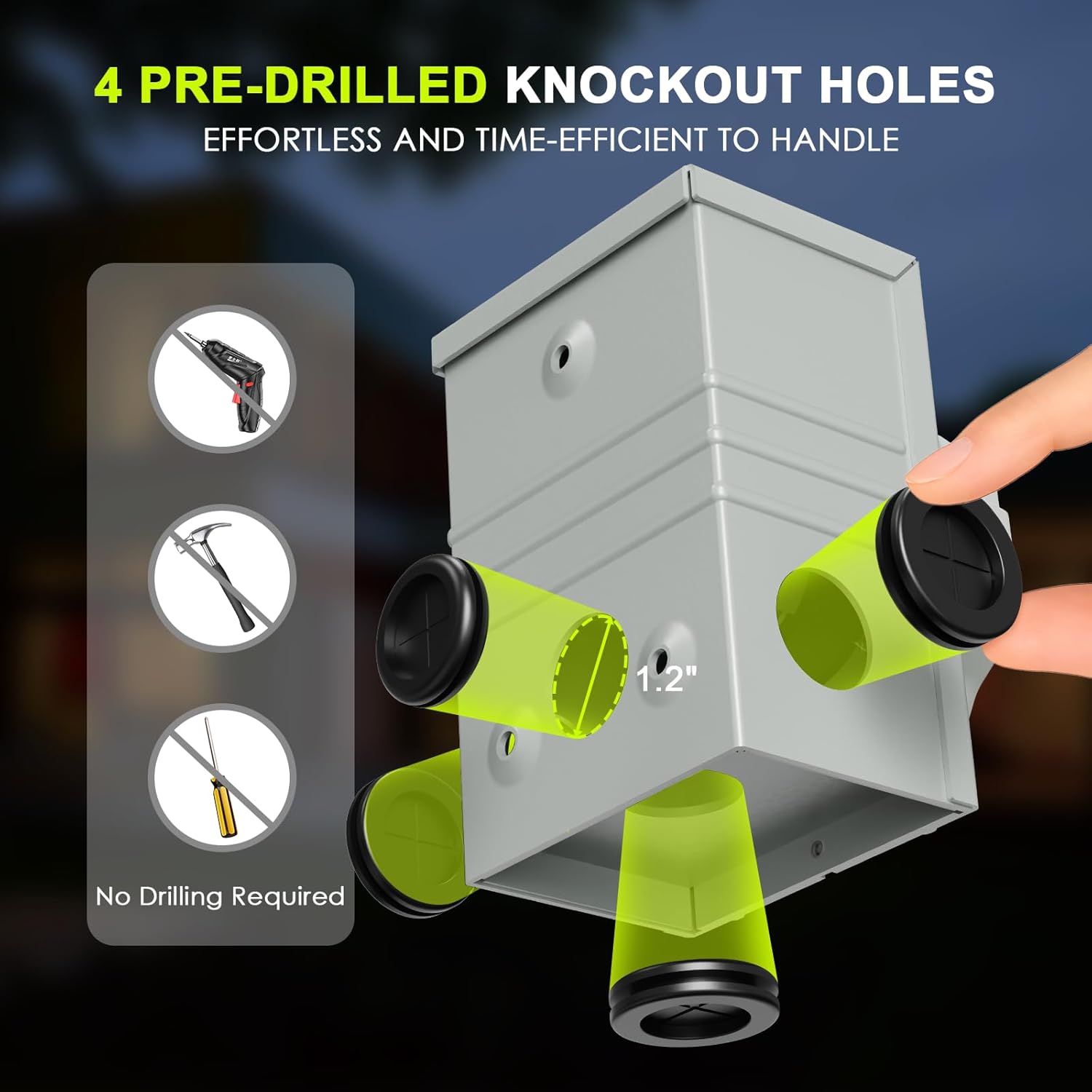 50 Amp Generator Cord 15FT and Power Inlet Box, NEMA 14-50P Male to SS2-50R 125/250V Twist Lock Connector with Pre-Drilled NEMA SS2-50P Generator Inlet Box for Generator to House, ETL Listed