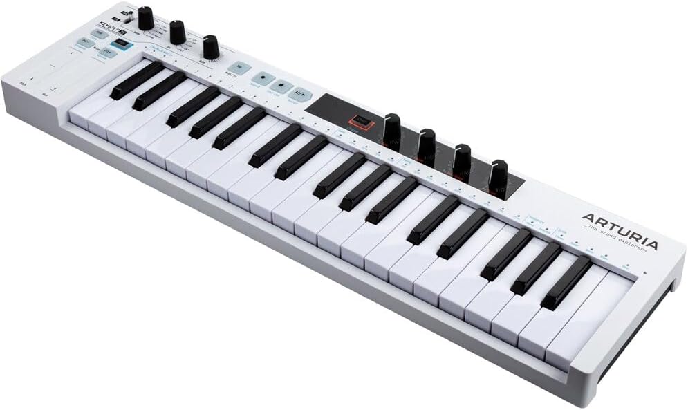 Arturia KeyStep 37 MIDI Keyboard Controller and Sequencer Bundle with MIDI Cable (6ft) + Mono Patch Cables | 4pk + Microfiber Cleaning Cloth (4 Items)