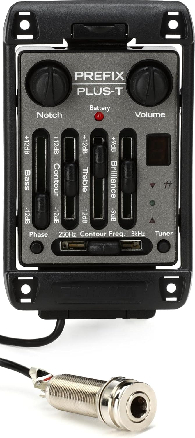 Fishman Prefix Plus-T Onboard Acoustic Preamp - Wide Format (1/8-inch)